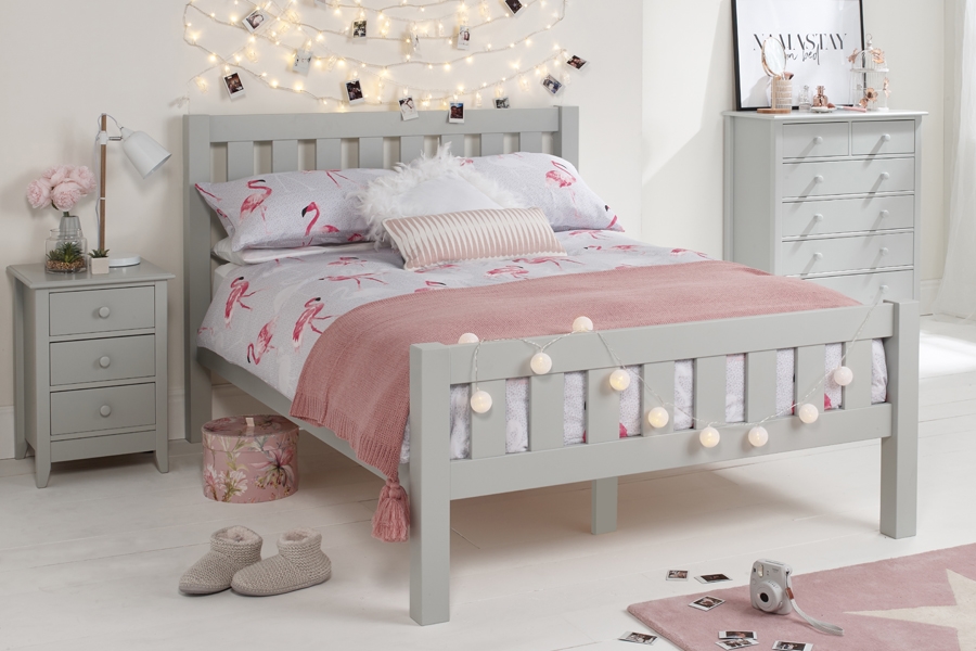 Jubilee Double Bed in Soft Grey from Room to Grow