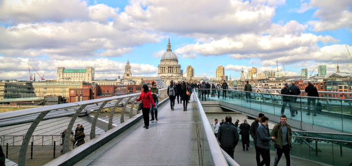 London Millennium Bridge - after its wobble was fixed. Photograph by Pablo Valerio